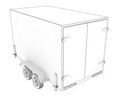 Refrigerated trailer isolated on background. 3d rendering - illustration png