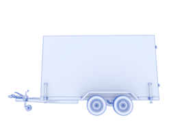 Refrigerated trailer isolated on background. 3d rendering - illustration png