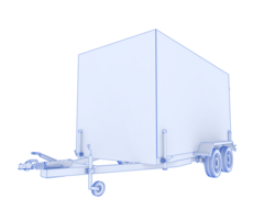 Refrigerated trailer isolated on background. 3d rendering - illustration png