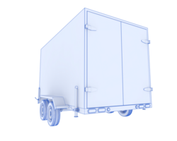 Refrigerated trailer isolated on background. 3d rendering - illustration png