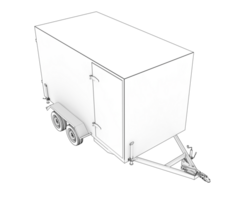 Refrigerated trailer isolated on background. 3d rendering - illustration png