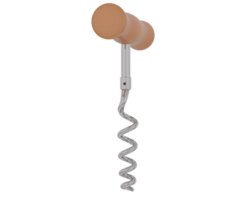 Corkscrew isolated on background. 3d rendering - illustration png