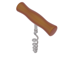 Corkscrew isolated on background. 3d rendering - illustration png