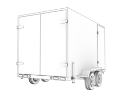 Refrigerated trailer isolated on background. 3d rendering - illustration png