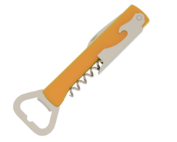 Classic corkscrew isolated on background. 3d rendering - illustration png