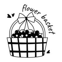 Trendy Flower Basket vector