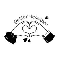 Trendy Making Heart vector