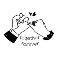 Trendy Together Forever vector