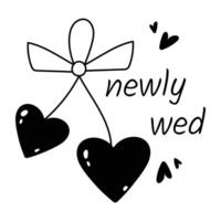 Trendy Newly Wed vector