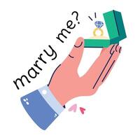 Trendy Marriage Proposal vector