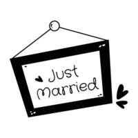 Trendy Just Married vector