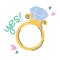 Trendy Proposal Ring vector