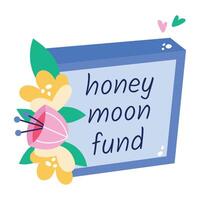 Trendy Honeymoon Fund vector