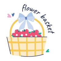 Trendy Flower Basket vector