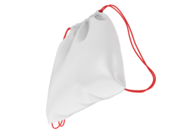 Drawstring bag isolated on background. 3d rendering - illustration png