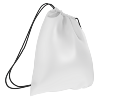 Drawstring bag isolated on background. 3d rendering - illustration png