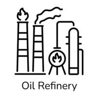 refinería de petróleo de moda vector