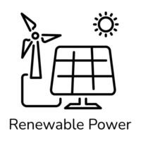 Trendy Renewable Power vector