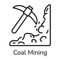Trendy Coal Mining vector