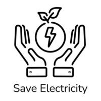 Trendy Save Electricity vector