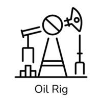 Trendy Oil Rig vector