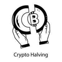 Trendy Crypto Halving vector
