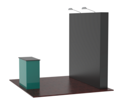 Rectangular display table isolated on background. 3d rendering - illustration png