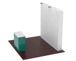 Rectangular display table isolated on background. 3d rendering - illustration png