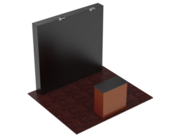 Rectangular display table isolated on background. 3d rendering - illustration png