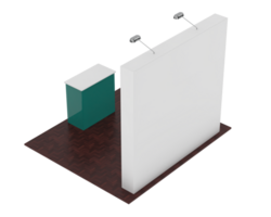 Rectangular display table isolated on background. 3d rendering - illustration png