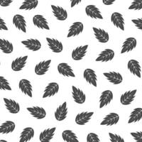 Black White Leaf Pattern Background vector