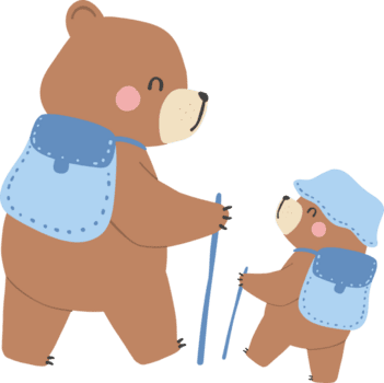 fäder dag Björn och bebis Björn vandring png