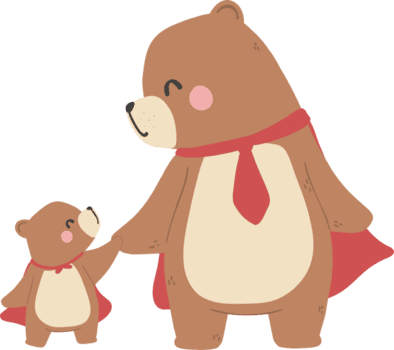 fäder dag Björn och bebis Björn, super pappa png