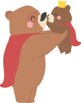 fäder dag Björn och bebis Björn, super pappa png