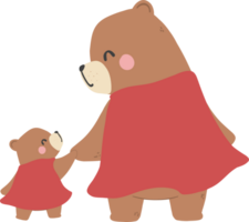 Fathers day bear and baby bear, super dad png