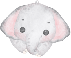 mignonne bébé l'éléphant , minuscule garderie animal aquarelle png