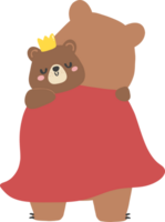 Fathers day bear and baby bear, super dad png