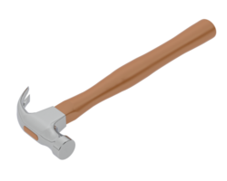 Klaue Hammer isoliert auf Hintergrund. 3d Rendern - - Illustration png