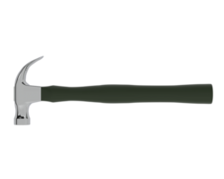 Klaue Hammer isoliert auf Hintergrund. 3d Rendern - - Illustration png