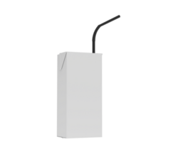 Juice box with straw isolated on background. 3d rendering - illustration png