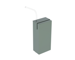 Juice box with straw isolated on background. 3d rendering - illustration png