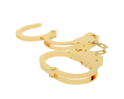 Open handcuffs isolated on background. 3d rendering - illustration png