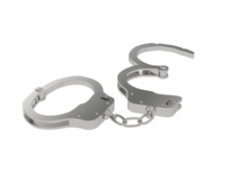 Open handcuffs isolated on background. 3d rendering - illustration png