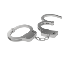 Open handcuffs isolated on background. 3d rendering - illustration png