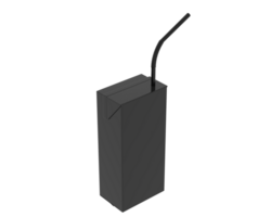 Juice box with straw isolated on background. 3d rendering - illustration png