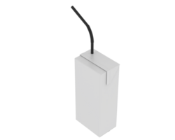 Juice box with straw isolated on background. 3d rendering - illustration png