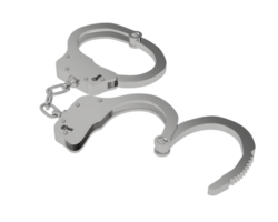 Open handcuffs isolated on background. 3d rendering - illustration png