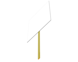 Handheld protest sign isolated on background. 3d rendering - illustration png