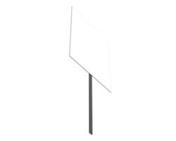 Handheld protest sign isolated on background. 3d rendering - illustration png