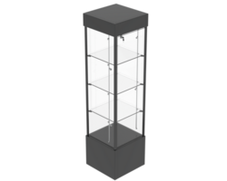 Four tier glass tower display case isolated on background. 3d rendering - illustration png